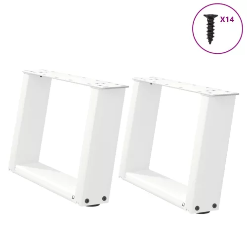  2 db U alakú dohányzóasztal láb fehér 40 x (30-31) cm acél
