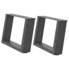  2 db antracitszürke U-alakú acél dohányzóasztal láb 40x(30-31) cm