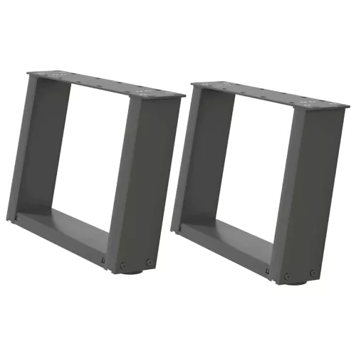  2 db antracitszürke U-alakú acél dohányzóasztal láb 40x(30-31) cm