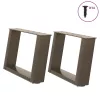  2 db U alakú natúr acél dohányzóasztal láb 40x(30-31) cm
