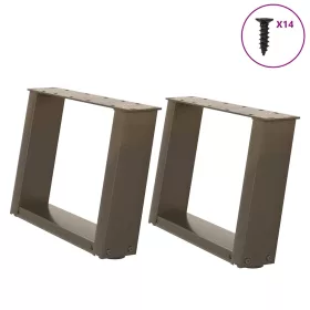    2 db U alakú natúr acél dohányzóasztal láb 40x(30-31) cm