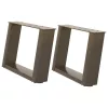  2 db U alakú natúr acél dohányzóasztal láb 40x(30-31) cm