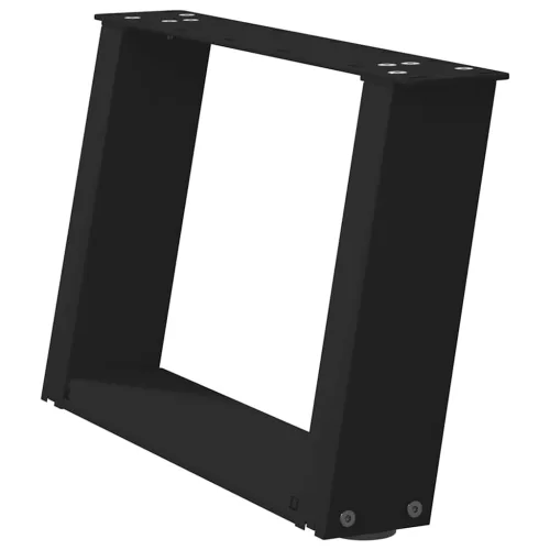  2 db fekete, U alakú acél dohányzóasztal láb 50 x (30-31) cm