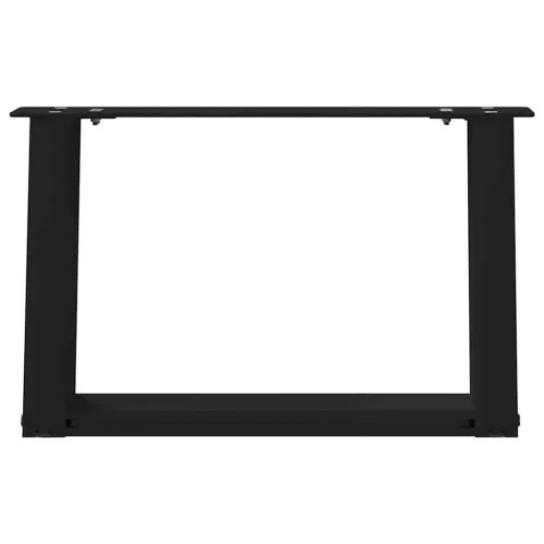  2 db fekete, U alakú acél dohányzóasztal láb 50 x (30-31) cm