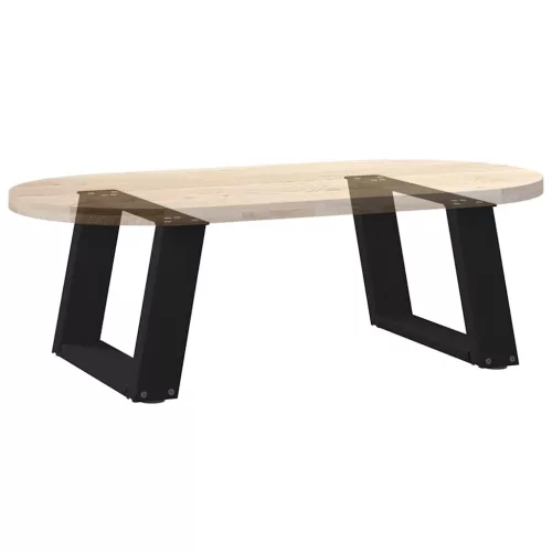  2 db fekete, U alakú acél dohányzóasztal láb 50 x (30-31) cm