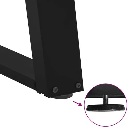  2 db fekete, U alakú acél dohányzóasztal láb 50 x (30-31) cm