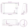  2 db fekete, U alakú acél dohányzóasztal láb 50 x (30-31) cm