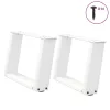  2 db U alakú fehér dohányzóasztal láb 50 x (30-31) cm acél