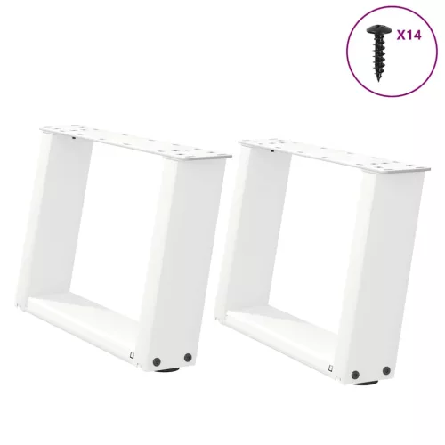  2 db U alakú fehér dohányzóasztal láb 50 x (30-31) cm acél