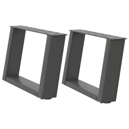 2 db antracitszürke U-alakú acél dohányzóasztal láb 50x(30-31) cm