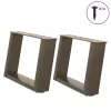  2 db U alakú natúr acél dohányzóasztal láb 50x(30-31) cm