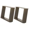  2 db U alakú natúr acél dohányzóasztal láb 50x(30-31) cm