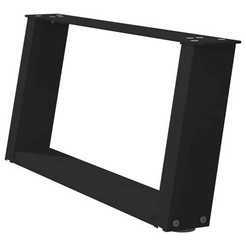  2 db U alakú dohányzóasztal láb fekete 60 x (30-31) cm acél dohányzóasztal láb
