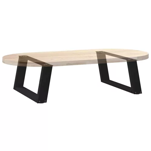  2 db U alakú dohányzóasztal láb fekete 60 x (30-31) cm acél dohányzóasztal láb