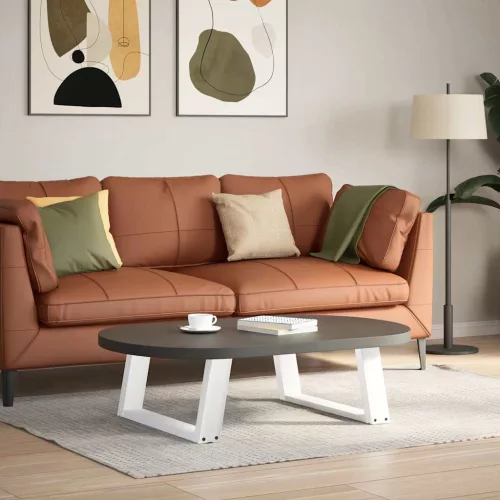  2 db U alakú dohányzóasztal láb fehér 60 x (30-31) cm acél