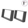  2 db antracitszürke, U alakú acél dohányzóasztal láb 60 x (30-31) cm
