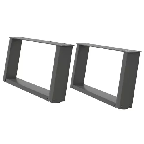  2 db antracitszürke, U alakú acél dohányzóasztal láb 60 x (30-31) cm