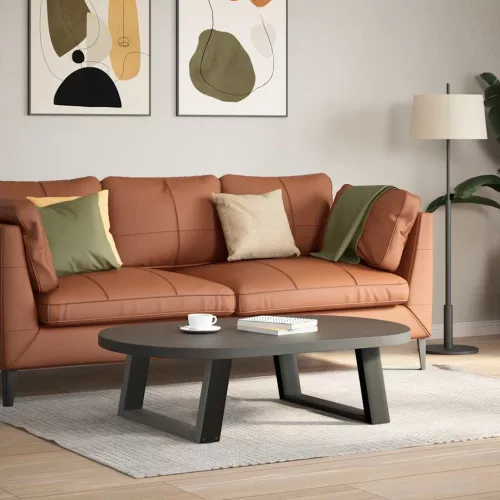  2 db antracitszürke, U alakú acél dohányzóasztal láb 60 x (30-31) cm