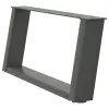  2 db antracitszürke, U alakú acél dohányzóasztal láb 60 x (30-31) cm