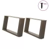  2 db U alakú dohányzóasztal láb natúr acélból 60x(30-31) cm