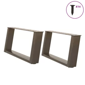   2 db U alakú dohányzóasztal láb natúr acélból 60x(30-31) cm