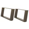  2 db U alakú dohányzóasztal láb natúr acélból 60x(30-31) cm