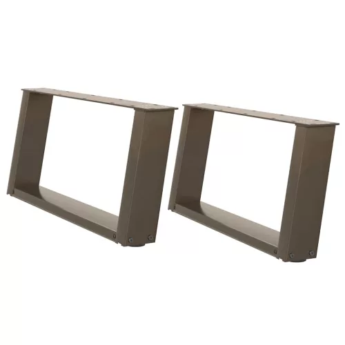  2 db U alakú dohányzóasztal láb natúr acélból 60x(30-31) cm