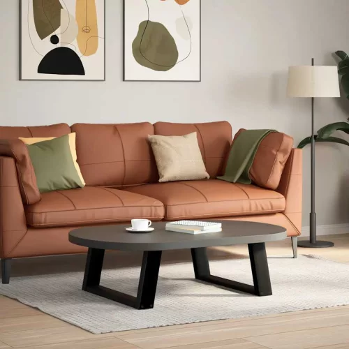 2 db U alakú dohányzóasztal láb fekete 70 x (30-31) cm acél dohányzóasztal láb