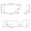  2 db U alakú dohányzóasztal láb fekete 70 x (30-31) cm acél dohányzóasztal láb