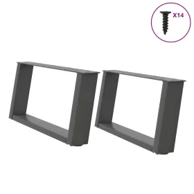    2 db antracitszürke, U alakú acél dohányzóasztal láb 70 x (30-31) cm