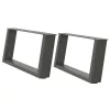  2 db antracitszürke, U alakú acél dohányzóasztal láb 70 x (30-31) cm