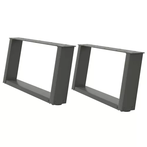  2 db antracitszürke, U alakú acél dohányzóasztal láb 70 x (30-31) cm