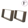  2 db U alakú natúr acél dohányzóasztal láb 70x(30-31) cm