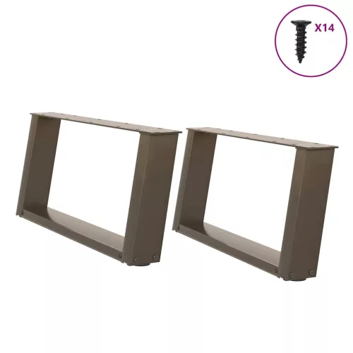  2 db U alakú natúr acél dohányzóasztal láb 70x(30-31) cm
