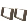  2 db U alakú natúr acél dohányzóasztal láb 70x(30-31) cm