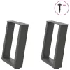  2 db antracitszürke U-alakú dohányzóasztal láb 28x(42-43) cm acél