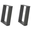 2 db antracitszürke U-alakú dohányzóasztal láb 28x(42-43) cm acél