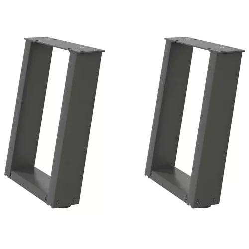  2 db antracitszürke U-alakú dohányzóasztal láb 28x(42-43) cm acél