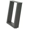  2 db antracitszürke U-alakú dohányzóasztal láb 28x(42-43) cm acél