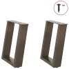  2 db U alakú natúr acél dohányzóasztal láb 28 x (42-43) cm