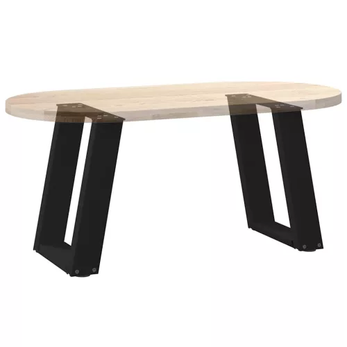  2 db fekete, U alakú acél dohányzóasztal láb 38x(42-43) cm
