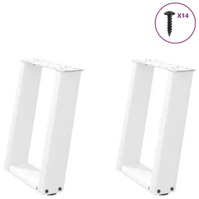    2 db U alakú fehér dohányzóasztal láb 38x(42-43) cm acél