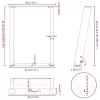  2 db U alakú fehér dohányzóasztal láb 38x(42-43) cm acél