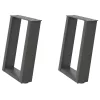  2 db antracitszürke U-alakú acél dohányzóasztal láb 38x(42-43) cm