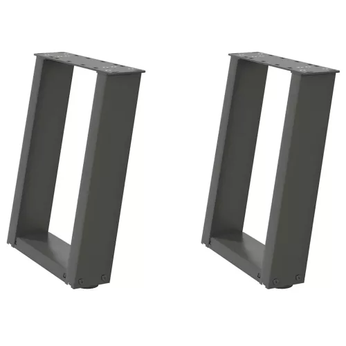  2 db antracitszürke U-alakú acél dohányzóasztal láb 38x(42-43) cm