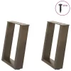  2 db U alakú natúr acél dohányzóasztal láb 38x(42-43) cm