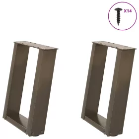    2 db U alakú natúr acél dohányzóasztal láb 38x(42-43) cm