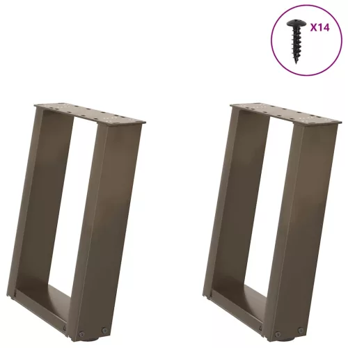  2 db U alakú natúr acél dohányzóasztal láb 38x(42-43) cm
