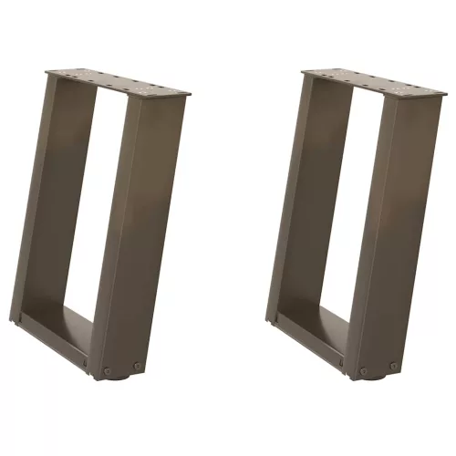  2 db U alakú natúr acél dohányzóasztal láb 38x(42-43) cm