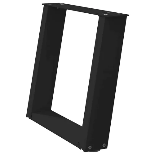  2 db U alakú dohányzóasztal láb fekete 50 x (42-43) cm acél dohányzóasztal láb